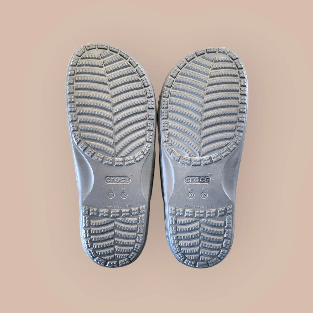 Crocs Classic Sandal Black for Men Women 2‎ Strap Slip On Men 10/Women 12 Unisex